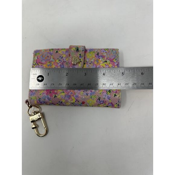 Betsey Johnson Wallet Pink Floral Card Holder ID Window Heart Magnetic - Picture 5 of 6